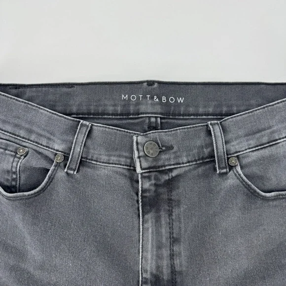 Mott & Bow Mens Straight Leg Jeans 32x30 Charcoal Faded Black Gray Stretch Denim - Picture 4 of 7